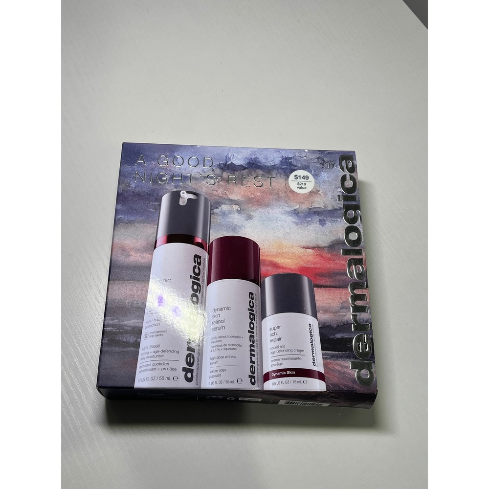 Dermalogica A Good Nights Rest Set Retinol Serum SPF 50 Super Rich Repair NEW